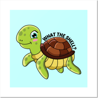 What the Shell? - Turtle Pun Posters and Art